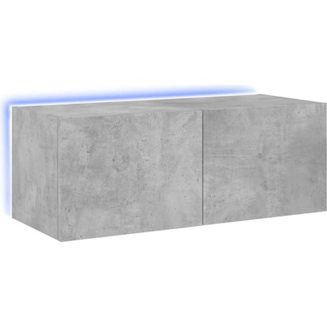 Mobile TV multimediale scaffale per televisione televisione buffet sala da pranzo soggiorno camera da letto a parete con luci a LED 80 x 35 x 31 cm grigio 020027925