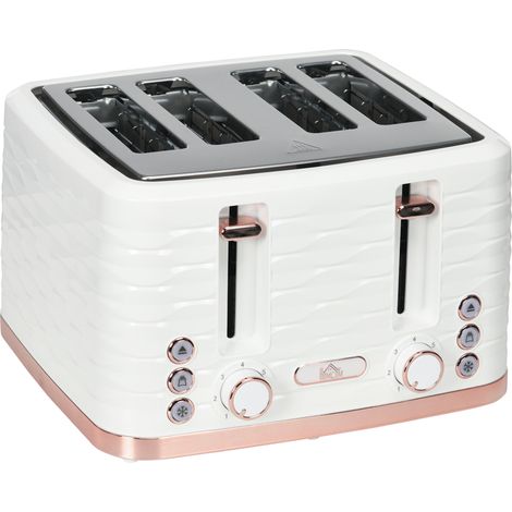 Four-Slice Rippled Toaster - White (1/5)