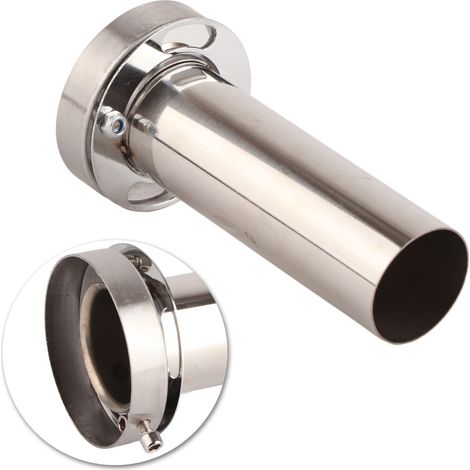 Embout de pot d'échappement rond 85mm réglable universel, silencieux amovible, finition chromée, adaptable (1/5)
