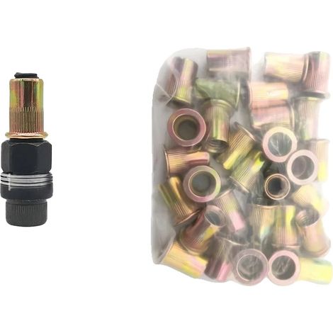 Kit di attrezzi per rivetti, realizzato in resistente acciaio al carbonio, dal design intuitivo, misura M10 con 30 pezzi. (1/2)