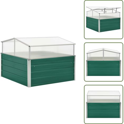 Serre Vert 100x100x77 cm Acier galvanisé - Serre De Jardin - Serre Verte - Abri Pour Plantes - Protection Contre Le Froid - Jardinage (1/5)