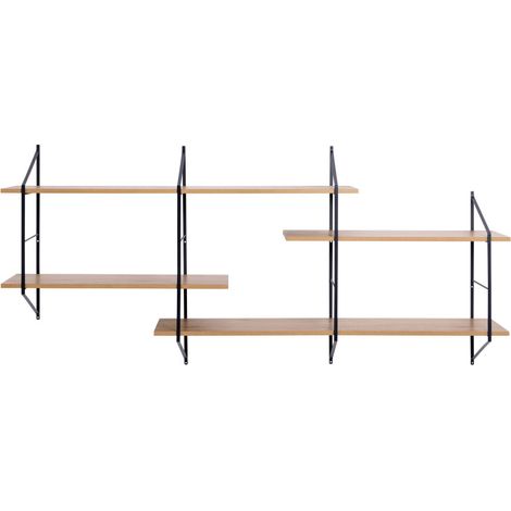 Etagère murale en bois et métal L191cm - Bois clair - TOCRO (1/5)