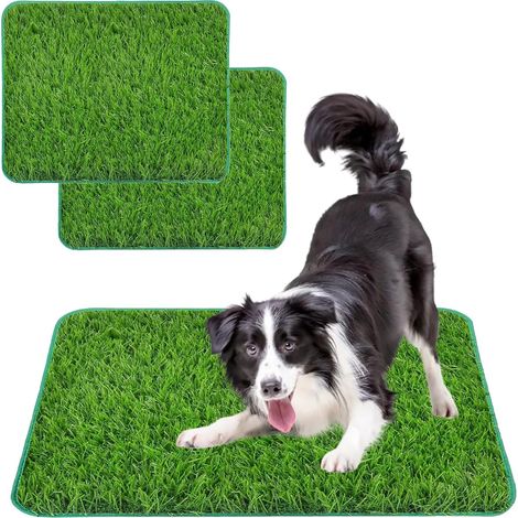 2er-Pack Hundetoiletten aus Kunstrasen für den Außenbereich, 58 x 46 cm, wiederverwendbar, hoch atmungsaktiv, weich, strapazierfähig, Welpen-Trainingspads für Balkon, Haus und Garten (1/5)