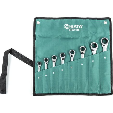 8 Tlg. Ratschen-Ringmaulschlüssel Set - 10, 11, 12, 13, 14, 15, 17, 19 mm (1/2)