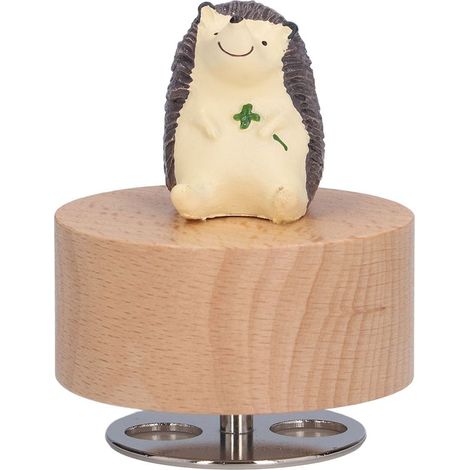 Runde DIY-Spieluhr aus Holz – Tier-Spieluhr zur Möbeldekoration, Partygeschenk (Igel) (1/5)