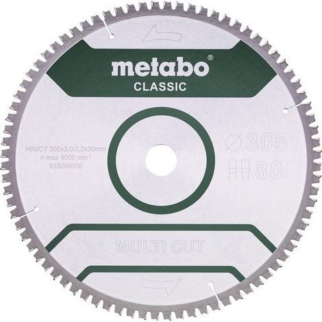 Metabo Multi Cut Classic hoja sierra circular 305 mm 80 dientes