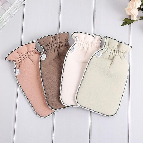 Gants de bain exfoliants double face pour le corps, la douche, le spa, le massage, l'élimination des cellules mortes, le nettoyage des pores et l'élimination de l'autobronzant (4 pièces) (1/5)