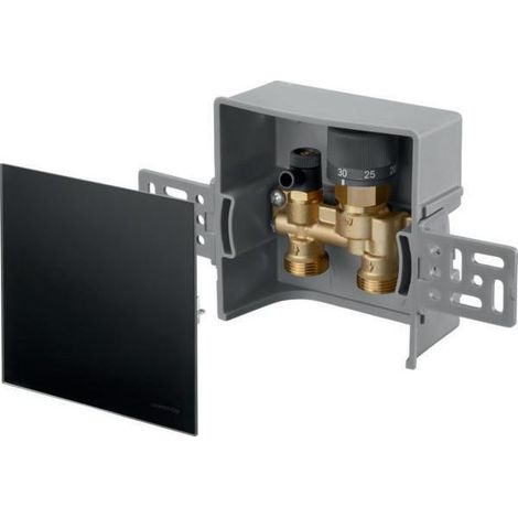 OVENTROP Unibox E RTL Rücklauftemperaturregelung geschlossen, Echtglas schwarz, 1022761 (1/3)