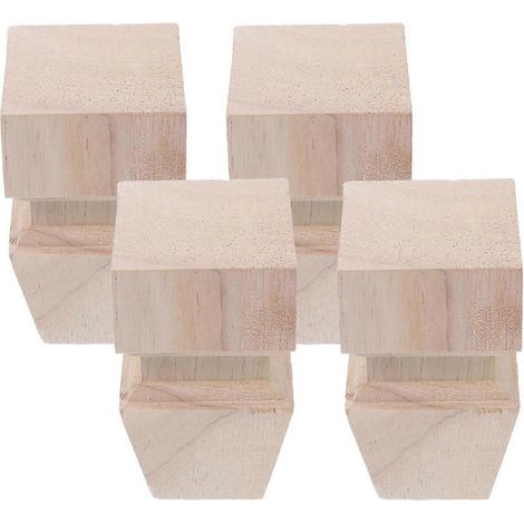 Ensemble de 4 pieds de canapé de rechange en bois kaki - résistants (1/5)
