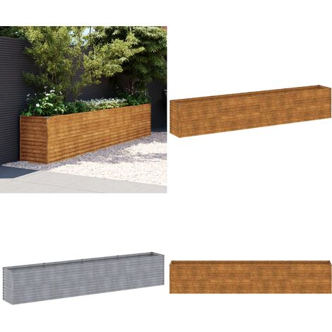 Lit surélevé de jardin 385x50x69 cm acier corten - Jardinière - Lit Surélevé - Acier Corten - Bac À Fleurs - Déco Jardin - Home & Living (1/5)