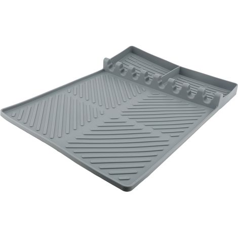 Tapis de spatule en silicone résistant à la chaleur, antidérapant et polyvalent, pour étagère latérale ou plan de travail de cuisine extérieure. (1/5)