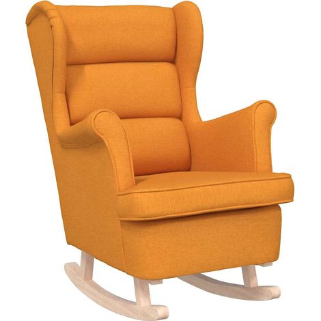Chaise à bascule,Chaise de relaxation jaune foncé 74x90x102 cm tissu CFW64976 (1/5)