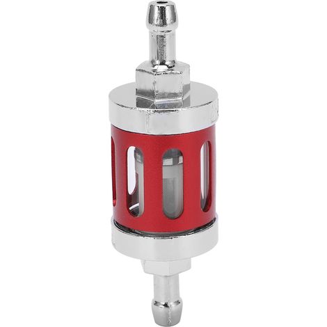 Filtre à carburant avec couvercle en alliage d'aluminium et verre de remplacement pour voitures, quads, SUV, motos et pit bikes (rouge) (1/5)