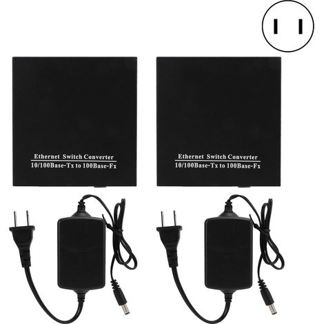 Convertisseur de fibre optique 100M 1 optique 8 électriques, boîtier grade opérateur monofibre, modèle A B, alimentation 100-240V avec prise US (1/5)