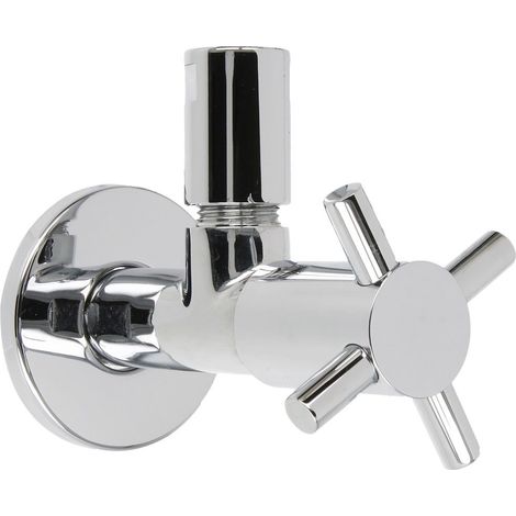 Vanne d'angle design Maya chromée 1/2'' non auto-étanche