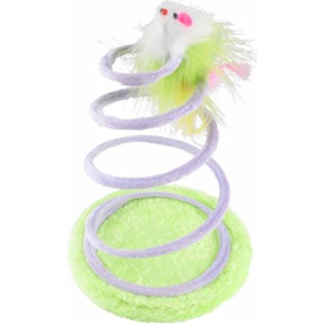Jouet pour Chat "Ressort avec Souris" 26cm Vert