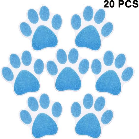 20 Autocollants antidérapants, motif pattes, plastique durable, pour baignoire, douche, piscine (1/5)
