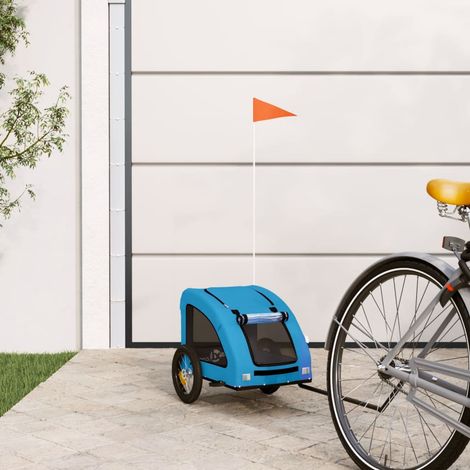 Remorque de vélo pour animaux 30 kg avec housse PVC bleu 124 x 53 x 53 cm - PANGIVO (1/5)