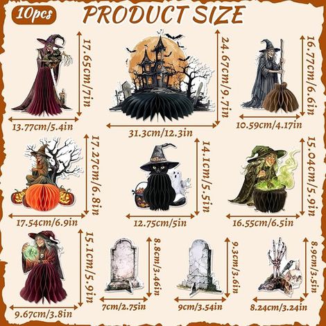 Ensemble de décoration de table d'Halloween, sorcières, maison hantée, citrouilles, chauve-souris, motif effrayant, plusieurs figurines