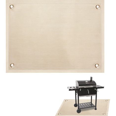 royaluxe -80 80CM Tapis Lgnifuge Tapis de Braséros Rectangle Tapis de Gril de Protection Anti-feu Fire Pit Mat de Protector pour Extéri Foyers Terrasse Sol Décoratif Pelouse BBQ Camping (1/5)
