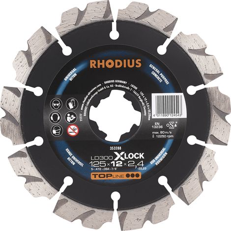 RHODIUS LD300 X-LOCK, 1 Stück, 115 x 12 x 2,4 mm, X-LOCK Diamanttrennscheibe (1/5)