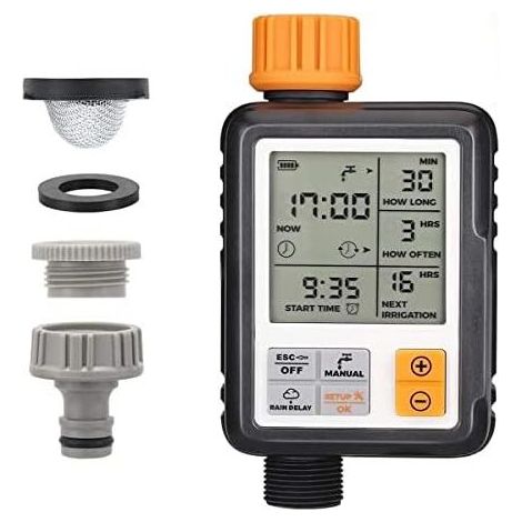 Minuterie Arrosage Automatique pour Jardin, Programmateur d'Arrosage Extérieur, Minuteur Arroseur avec Grand Écran LCD - (1/5)