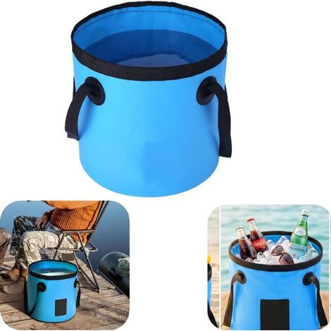 Seau en toile seau de pêche seau de lavage de voiture grande capacité (bleu, 3030cm) (1/5)