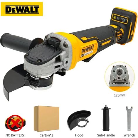 Meuleuse d'Angle Tête Plate 18V DEWALT DCG405NT, Tronçonneuse Brushless Ø 125 mm,Machine Nue