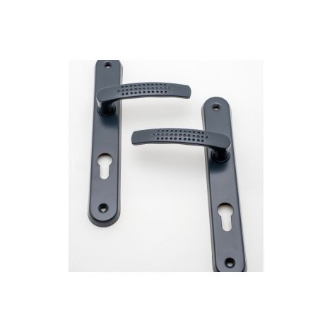 Quincadeco – Poignée de porte coulissante en aluminium gris RAL 7016 – Finition époxy résistante – Entraxe 195mm – Pour portes 38 à 46mm