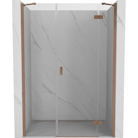 Mexen Mist-H puerta de ducha batiente derecha 140 cm, transparente, cobre cepillado - 8A5-140-001-65-00-P (1/5)