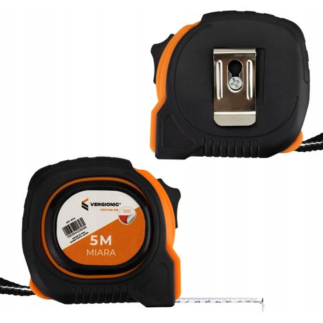Cinta métrica VERGIONIC de 5 m con bloqueo, cinta métrica automática para construcción.