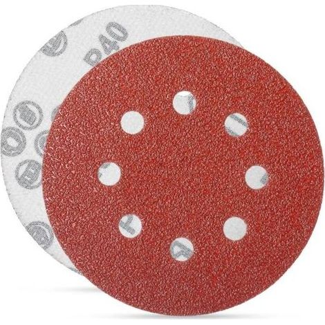 Disques abrasifs 40, grain 125 mm, idéal pour le ponçage, le polissage et l'élimination de la rouille HSDPS5M100, paquet de 100 (1/5)