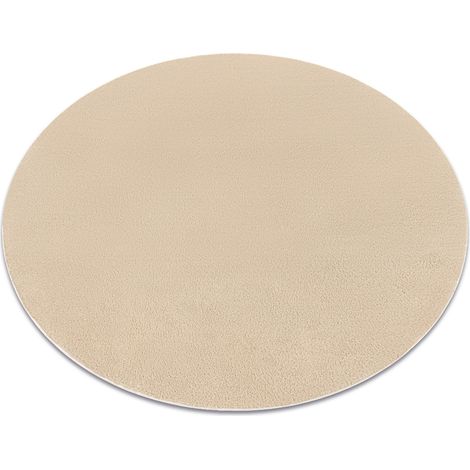 Modern Waschteppich LINDO Kreis beige, rutschfest, zottelig beige rund 120 cm