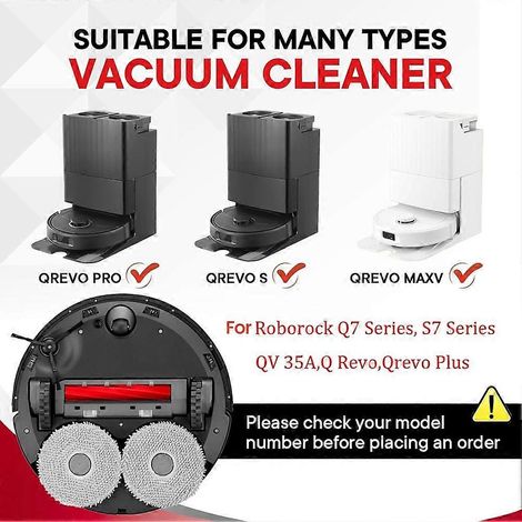 Paquete de 6 cepillos de goma para aspiradoras Roborock Qrevo S/MaxV/Pro/Plus, Q Revo Series, S7 Series, Q7 Series, QV 35A (Repuestos)