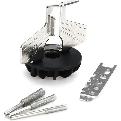 Enowelir Adaptateur de perceuse de guide d'affûteuse d'accessoire d'affûtage de scie à chaîne pour la meuleuse électrique (1/4)