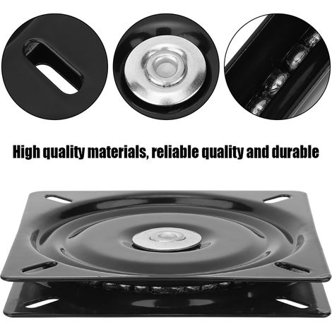 Base giratoria de 360° para taburetes de bar universales – 8 pulgadas, acero negro (1/5)