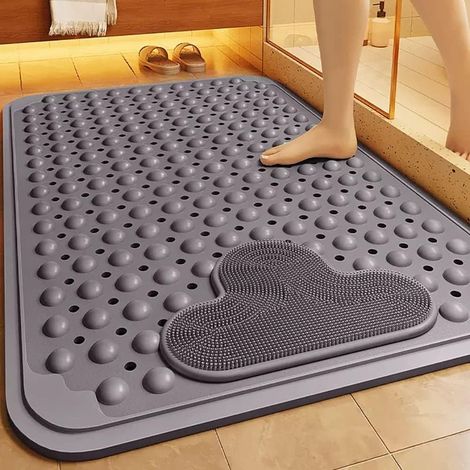 40 x 70 cm große, rutschfeste Duschmatte mit Saugnäpfen und Abflusslöchern, Duschmatte mit Massagekissen, große Badematte für die Dusche (1/5)