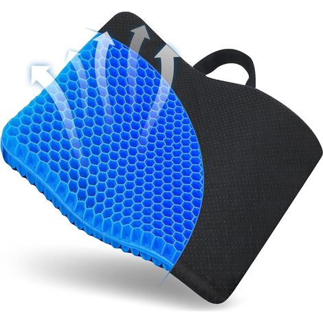 Gel Seat Cushion, Breathable Gel Seat Cushion, Anti-Decubitus Cushion, Relieves Pressure on the Orthopedic Seat with Non-Slip Cover for (1/5)