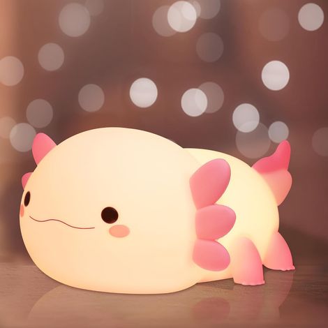 Lámpara de noche con forma de salamandra, bonita lámpara de salamandra, luz nocturna de silicona regulable para niños. (1/5)