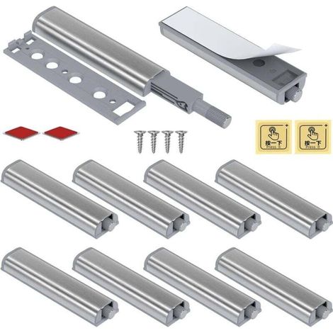 Push to Open Aimant Poussoir Porte Placard Lot de 10 Push Open Porte, Verrou Poussoir Magnétique pour Tiroir Aimant Fermeture Systeme Appuyez pour Ouvrir et Fermer La Porte de l'Armoire (1/4)
