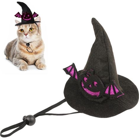 (13,5 x 10 cm) Halloween-Hexenhut für Hunde und Katzen, lustiges Haustieraccessoire, Partykostüm (1/5)