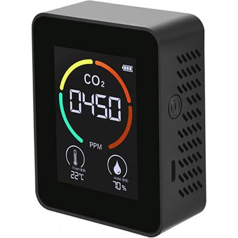 Détecteur portable de dioxyde de carbone TVOC CO3, moniteur de dioxyde de carbone, détecteur de formaldéhyde, capteur semi-conducteur noir trois-en-un, pour le camping en plein air. (1/5)