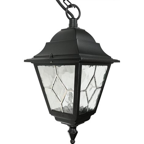 Pendelleuchte außen Schwarz Rustikal E27 IP43 Laterne Außenlampe (1/5)