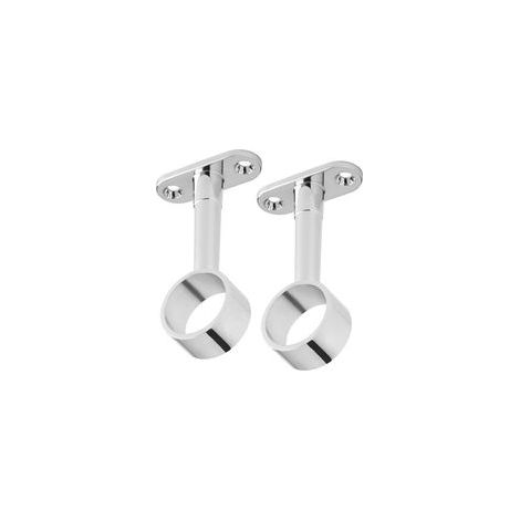 Lot de 2 Supports Centraux pour Tringle de Penderie Ronde Ø 25mm, Fixation Solide pour Tube de Dressing, Accessoire Rangement Placard (1/4)