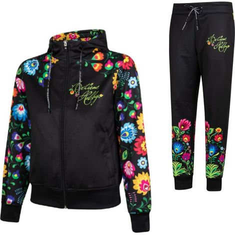 Tuta sportiva da donna stile folk - taglia XS, nera