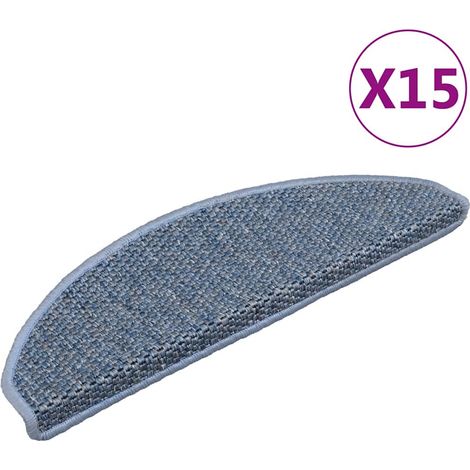 Lot de 15 Tapis d'escalier autocollants Tapis de marche Marchette Escalier 65x25 cm Bleu 28028 (1/5)