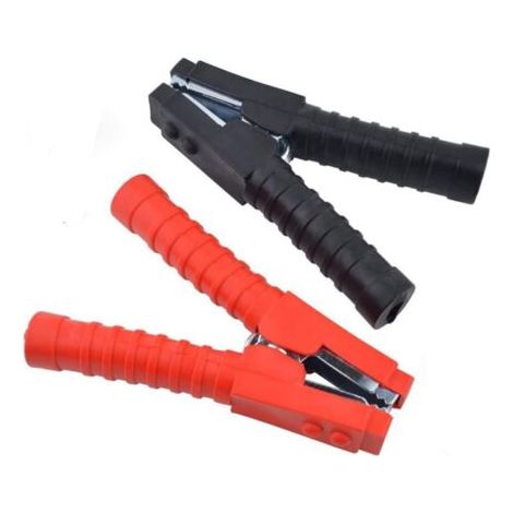 QORVA-2 Pièces 300A Survolteur Batterie Pince de Démarrage 150mm Longueur Rouge Noir Isolé Électrique Mâchoires Crocodile Alligator Nickel Enduit De Grandes Pinces (1/5)