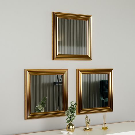 Espejo Ferno, Modular, set de 3, Forma Rectangular, 40x40h cm oro (1/4)