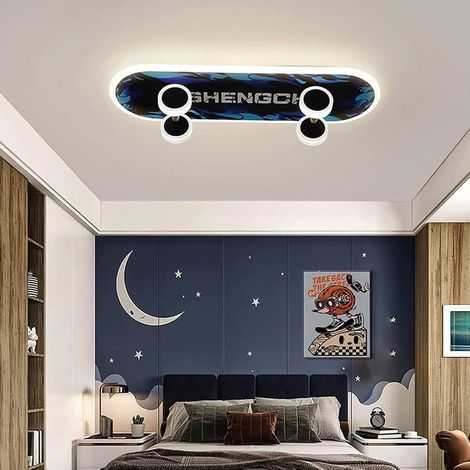 LED ceiling light for children's skateboard, model B, dimmable with remote control, ceiling light (1/5)