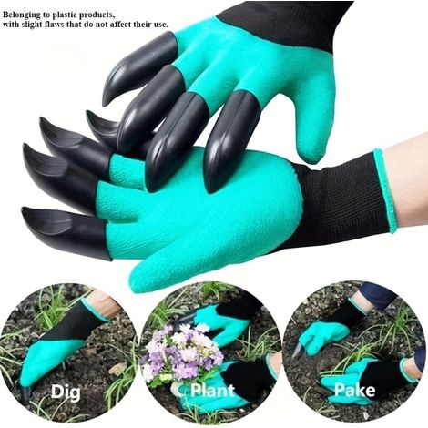Une paire de gants de jardinage à griffes pour bêcher et planter, adaptés au jardinage de fleurs et de légumes. (1/5)